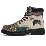 Australian Shepherd Boho pattern all season boots NNK022102 - Amaze Style™-Shoes