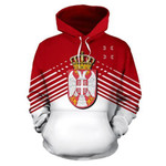 Serbia Sport Flag Hoodie - Stripes Style ZIPNNK 030 - Amaze Style™