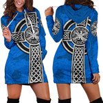 Scottish Lion Celtic Cross Hoodie Dress NNK1521 - Amaze Style™-Apparel