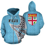 Fiji Coat Of Arms Polynesian Zip-Up Hoodie - Warrior Style NNK - Amaze Style™-Apparel