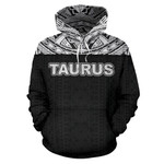 Taurus Zodiac - Poly All Over Hoodie Black Version NTH140834 - Amaze Style™-Apparel