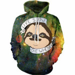 LIVE SLOW DIE WHENEVER COOL SLOTH HOODIE NTH190737 - Amaze Style™-Apparel
