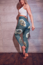 3D All Over Print Mushrooms and Gray smoke Legging - Amaze Style™