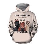 Life is Better with Horses 3D All Over Printed Shirts - Amaze Style™-Apparel
