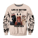 Life is Better with Horses 3D All Over Printed Shirts - Amaze Style™-Apparel