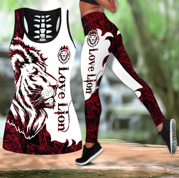 Love Lion 3D All Over Printed Legging + Hollow Tank Combo - Amaze Style™