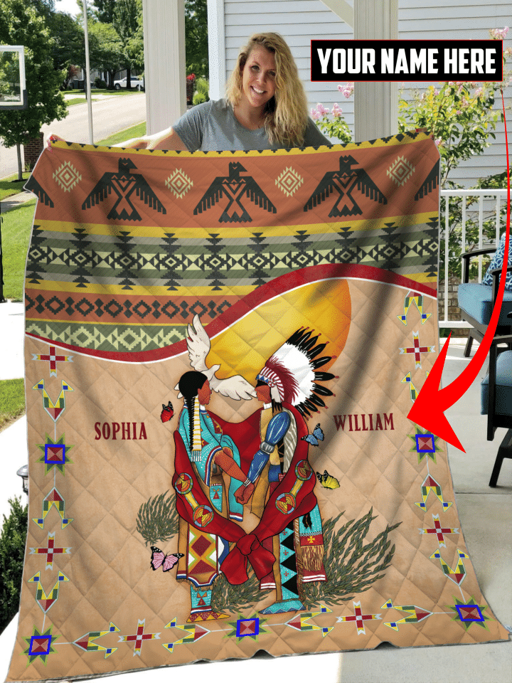 Native American Symbols Of Love Fall In Love With You Ledger Art Customized 3D All Over Printed Blanket - 