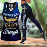 February Girl I Can Do All Things Through Christ Who Give Me Strength Combo Tank Top + Legging DQB08222004S - Amaze Style™-Apparel