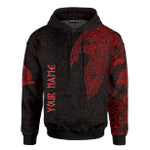 Viking Raven Tattoo Dark Candy Apple Red Colour Customized 3D All Over Printed Shirt - AM Style Design