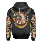 Chief Joseph and Eagle Dreamcatcher Black Color Native American Customized All Overprinted Shirts - AM Style Design