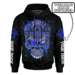 Lava Skull Viking Burnt Blue Colour Customized 3D All Over Printed Shirt - AM Style Design