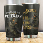 God Bless Our Veterans Jesus Customized 3D All Overprinted Tumbler - AM Style Design