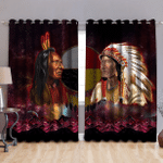 Chiefs Galaxy Color Native American All Overprinted 2 Layers Of Fabric Premium Curtain - AM Style Design