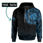 Viking Raven Celtic Cyan Blue Customized 3D All Over Printed Shirt - AM Style Design