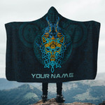 Norse Wolf Fenrir Tattoo Blue Colour Hooded Blanket - Am Style Design
