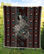 Native Wolf Tattoo Native American Pattern Quilt - Am Style Design