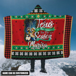 Jesus Is The Reason For The Season Jesus Christmas Customized 3D All Over Printed Hooded Blanket  - AM Style Design