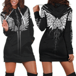 Viking Raven Wings Customized Customized 3D All Over Printed Hooded Dress - AM Style Design