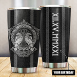 Viking Mystical Raven Tattoo - Viking Customized 3D All Overprinted Tumbler - AM Style Design™