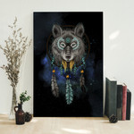 Native Wolf Native American Pattern Canvas - Am Style Design