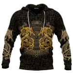 Viking Odin Wolf Fenrir Black Yellow Colour Customized 3D All Over Printed Shirt - AM Style Design