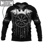 Viking Blood Flows Through My Veins Black Colour Customized 3D All Over Printed Shirt - AM Style Design