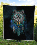 Native Wolf Native American Pattern Quilt - Am Style Design