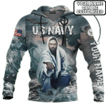 Jesus Father And Son U.S Navy Jesus Family Faith Customized 3D All Overprinted Shirt - Am Style Design