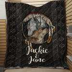 Native Wolf Native American Customized For Couple 3D All Over Printed Quilt - Am Style Design
