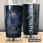 Viking Raven And Odin's Eye Blue Customized 3D All Over Printed Tumbler - AM Style Design