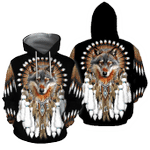Native Wolf Dreamcatcher 3D Hoodie MP874 - Amaze Style™-Apparel