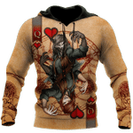 Wolf Poker All Over Printed Unisex Deluxe Hoodie ML - Amaze Style™-Apparel
