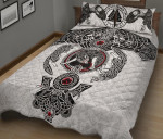 Viking Quilt Bed Set Odin's Ravens Fenrir Skoll And Hati Valknut - Amaze Style™-