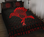 Viking Quilt Bed Set - Raven VegvisirValknut Rune V1 - Amaze Style™-