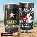 U.S Army Grandpa Veteran All Over Printed Customized Tumbler - AM Style Design