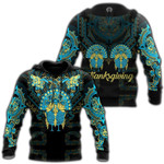 Aztec Turkey Thanksgiving Turquoise Blue 3D Aztec Mayan All Over Printed Shirt - AM Style Design