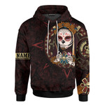 Aztec Mayan Mexico Sugar Skull Dia De Muertos 3D Deep Red Color All Over Printed Customized Shirt - AM Style Design