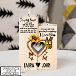 To My Love I Wish I Could Turn Back The Clock Jesus Valentine Sunflower With Butterfly Customized Couple Candle Holder - AM Style Design