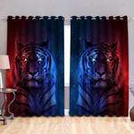 Tiger Galaxy 3D All Over Printed Window Curtains - Amaze Style™-Curtains