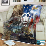 U.S. Army Eagle and Flag All Over Printed Blanket- AM Style Design