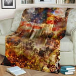 United State Veteran All Over Printed Blanket- AM Style Design