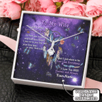Native American Symbols Of Love To My Wife I Wish I Could Turn Back The Clock Galaxy Purple Dreamcatcher Customized Alluring Beauty Necklace - AM Style Design