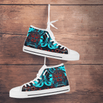 Aztec Tlaloc God Aztec Mexican Mural Art Customized 3D All Over Printed High Tops Canvas Shoes - AM Style Design
