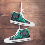 Aztec Tlaloc God Aztec Mexican Mural Art Customized 3D All Over Printed High Tops Canvas Shoes - AM Style Design