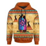 When Energy And Spirits Connect Two Souls Native American Couple Ledger Art Customized 3D All Over Printed Shirt - AM Style Design