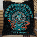 Aztec Xochipilli God Of Flower Aztec Mexican Mural Art Customized 3D All Over Printed Quilt - AM Style Design