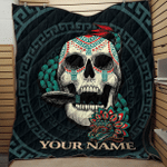 Quetzalcoatl Skull Maya Aztec Calendar Customized 3D All Over Printed Quilt - AM Style Design