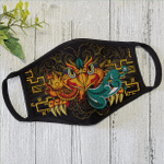 Double Headed Eagles Maya Aztec Mexican Mural Art 3D All Over Printed Mask - AM Style Design