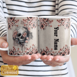 Personalised Unique Skull Flower Coffee Mug TVN210707 | Monlovi