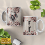 Personalised Unique Skull Flower Coffee Mug TVN210707 | Monlovi
